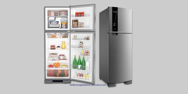 Geladeira Brastemp Frost Free Duplex 375 litros cor Inox com Espaço Adapt - BRM45JK